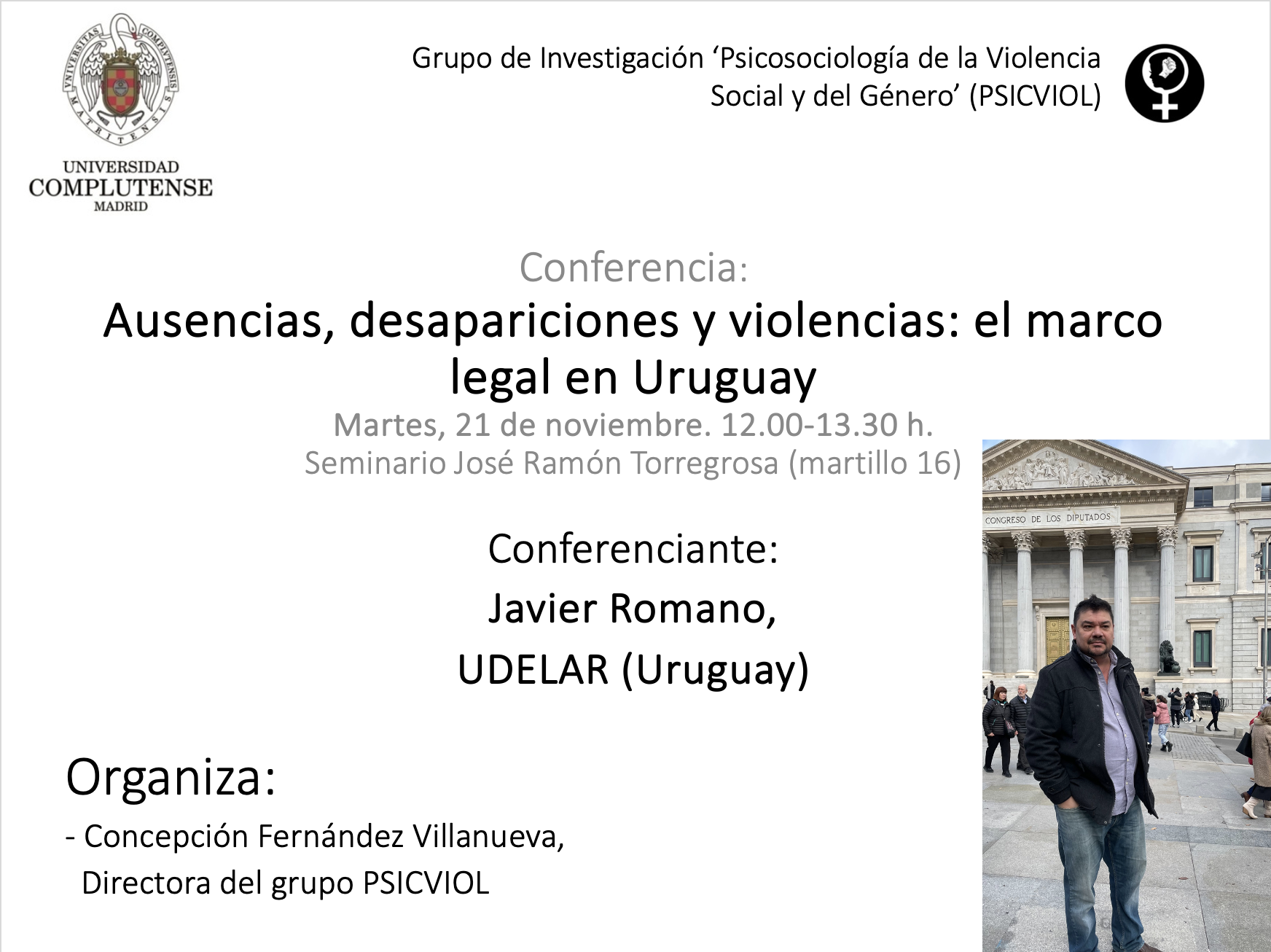 Conferencia: Ausencias, desapariciones y violencias: el marco legal en Uruguay con Javier Romano  - 1